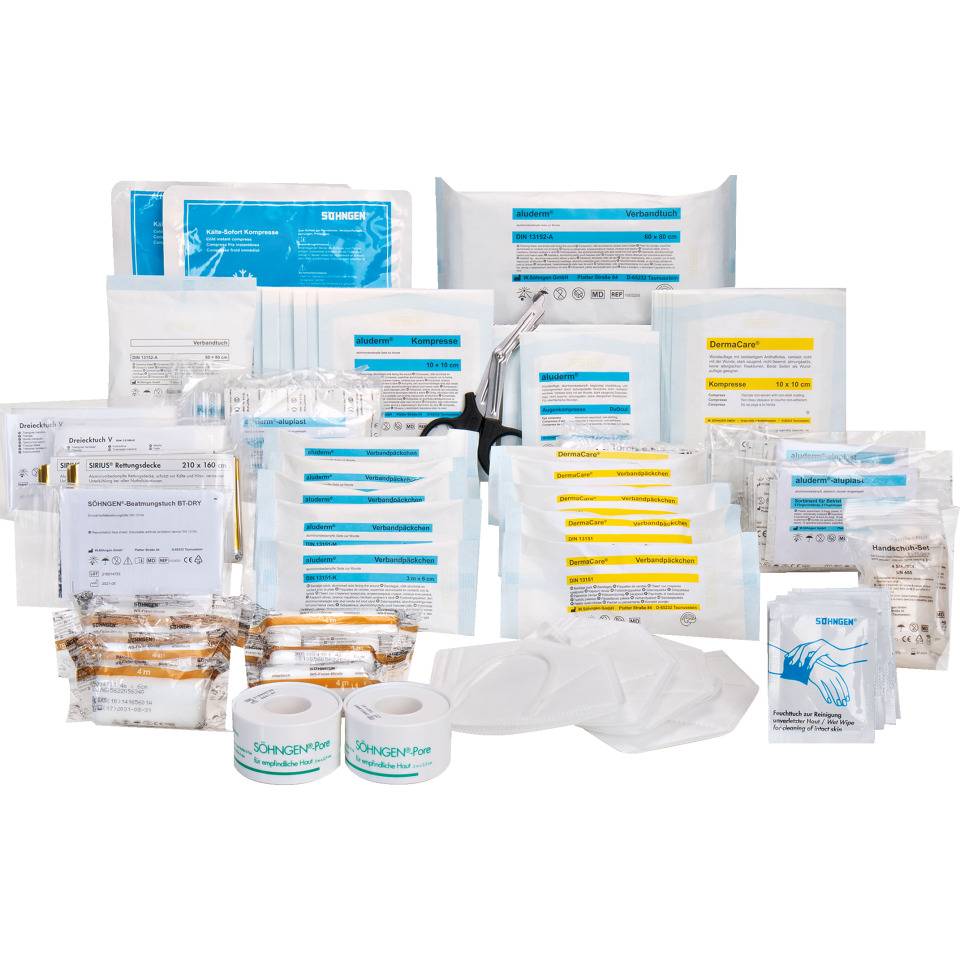 aluderm® Erste-Hilfe-Nachfüllpack, Inhalt DIN 13169:2021 + Beatmungstuch BT-DRY