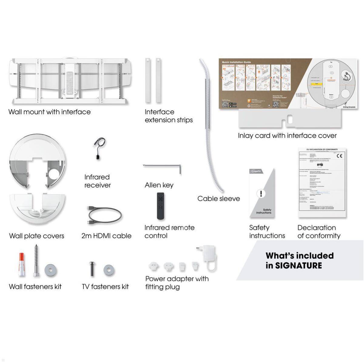 Vogels SIGNATURE TVM 7675W elektrische TV Wandhalterung 40-77 Zoll, weiß