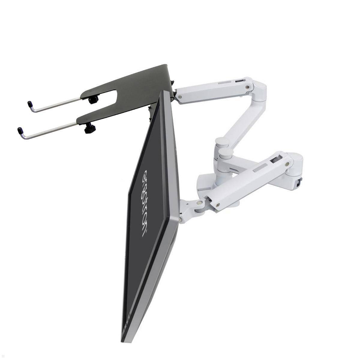Ergotron LX Monitorhalterung mit Laptop/Notebook nebeneinander (45-591-216), wei...