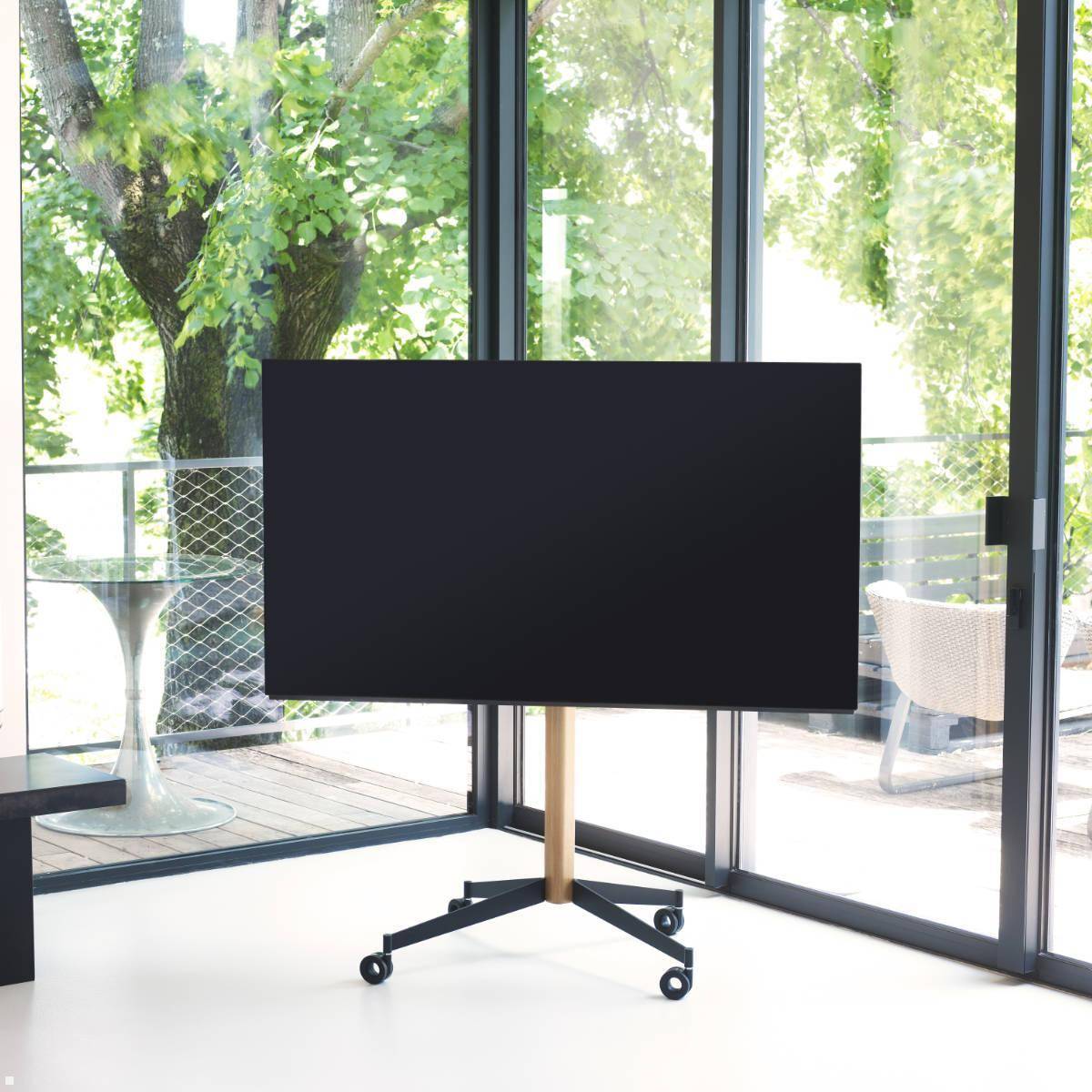 Erard KANA 1200L mobiler TV Ständer 30-55 Zoll, Eiche hell / schwarz