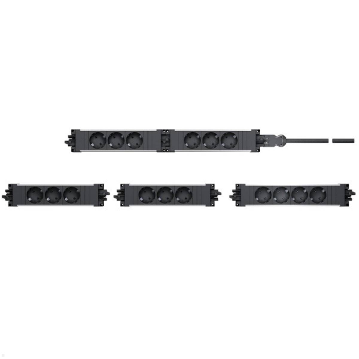 Bachmann STEP ALU 2x Steckdose mit USB-Charger 2x Custom Modul (906.09838)