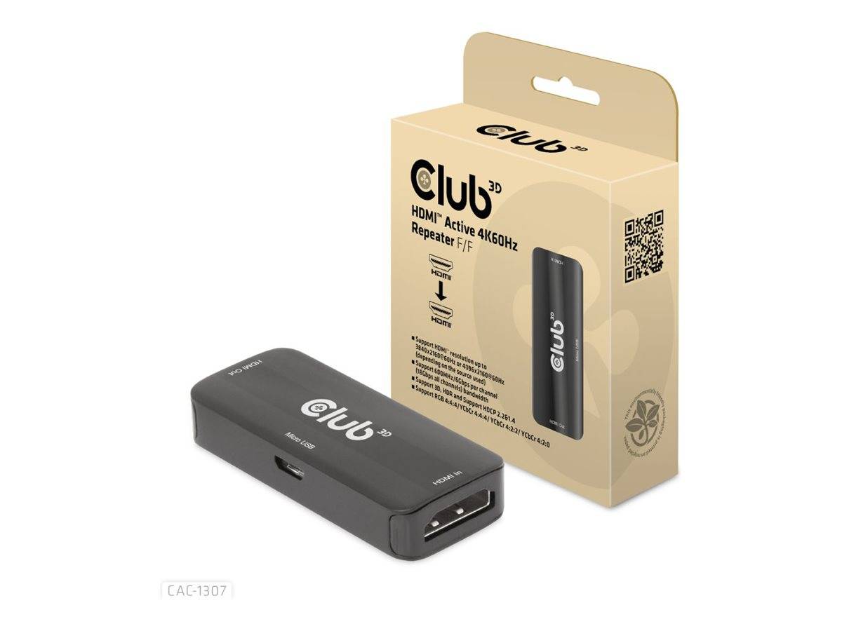 Club 3D - Repeater - HDMI - 19 pin HDMI Type A (female)