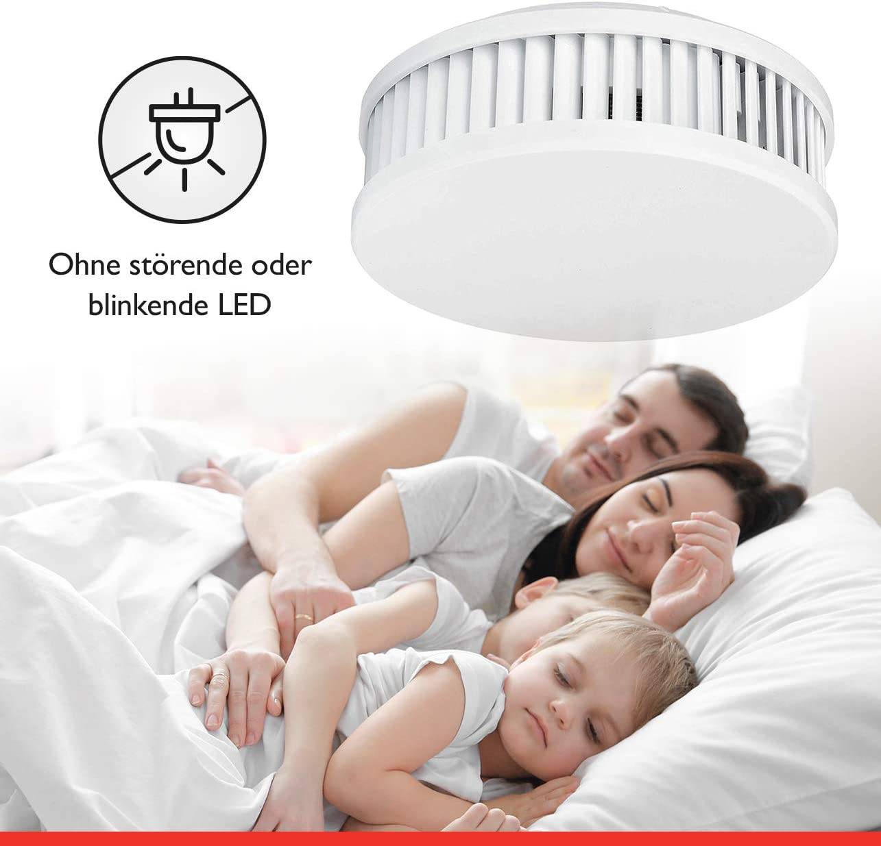 Pyrexx PX-1 Rauchwarnmelder - 2 Stück - 12 Jahre Batterie mit Magnet-Halterung ohne Bohren und LED-Blinken, Zertifiziert nach Q-Label, Weiß