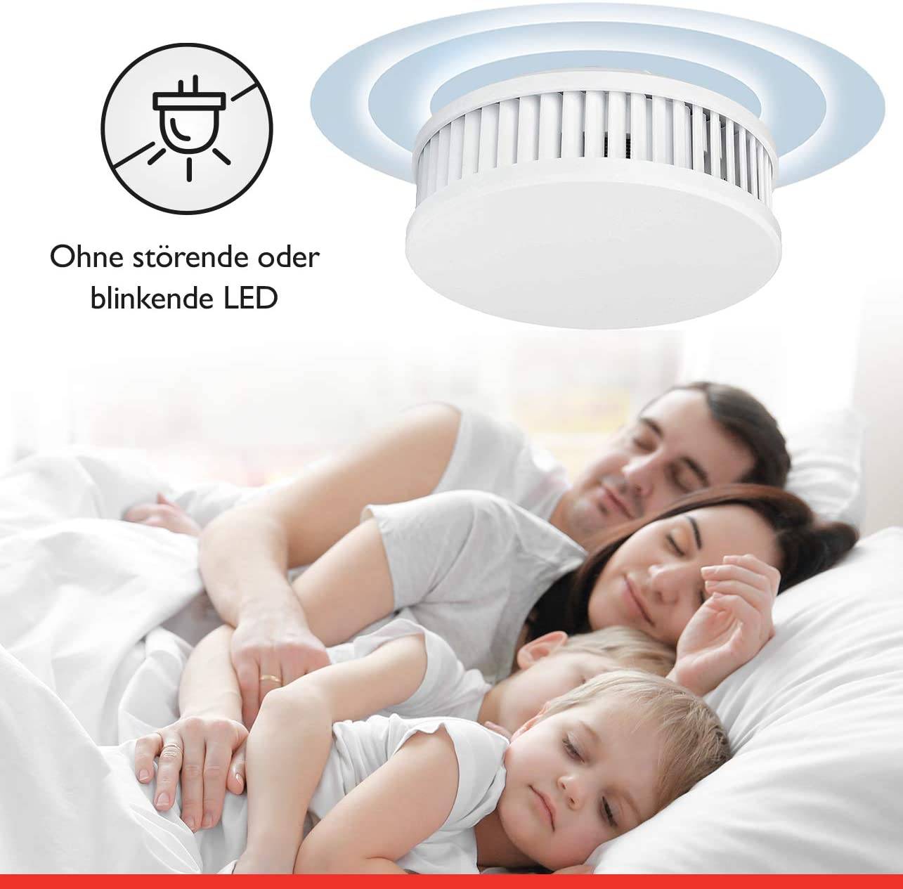 Pyrexx PX-1C Funk - Rauchwarnmelder 12 Jahre Batterie vernetzbar mit weiteren Meldern, Magnet-Halterung ohne Bohren und LED-Blinken, Zertifiziert