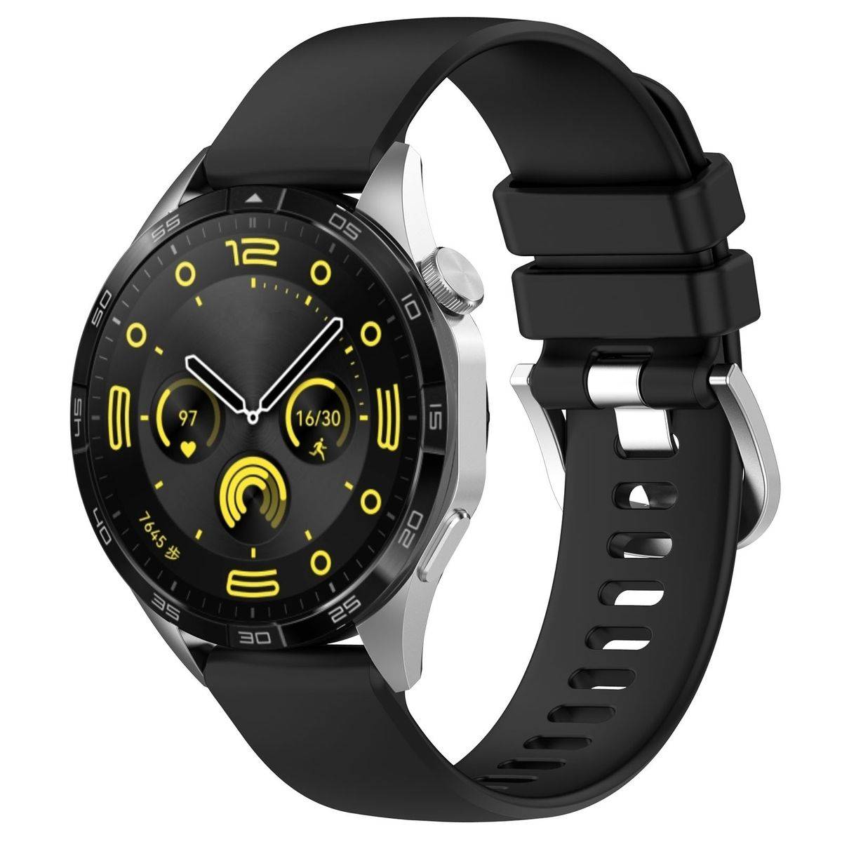 Für Huawei Watch GT 4 46mm Design Liquid Silikon Watch Armband Schwarz