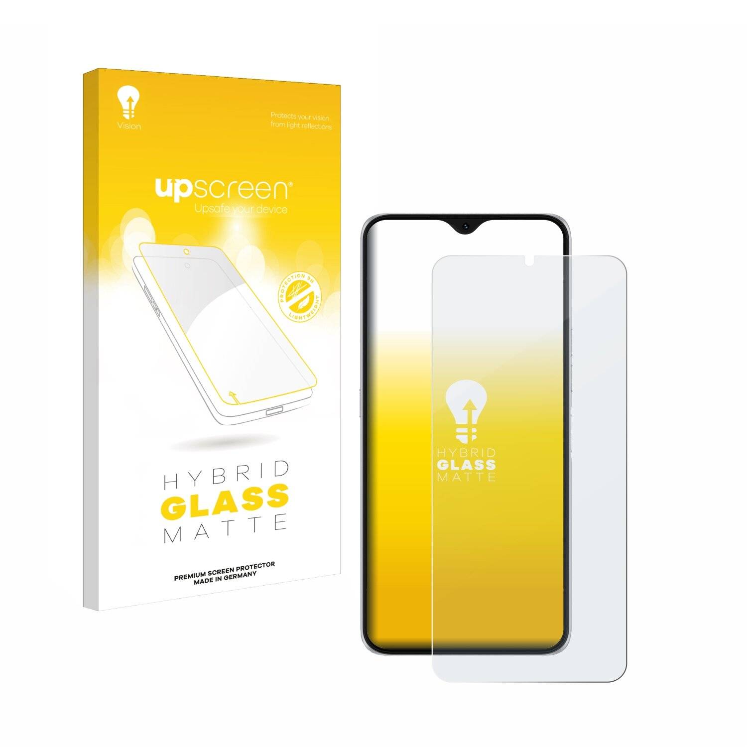 upscreen Hybrid Glas Matt Panzer-Folie für Umidigi F3 Pro
