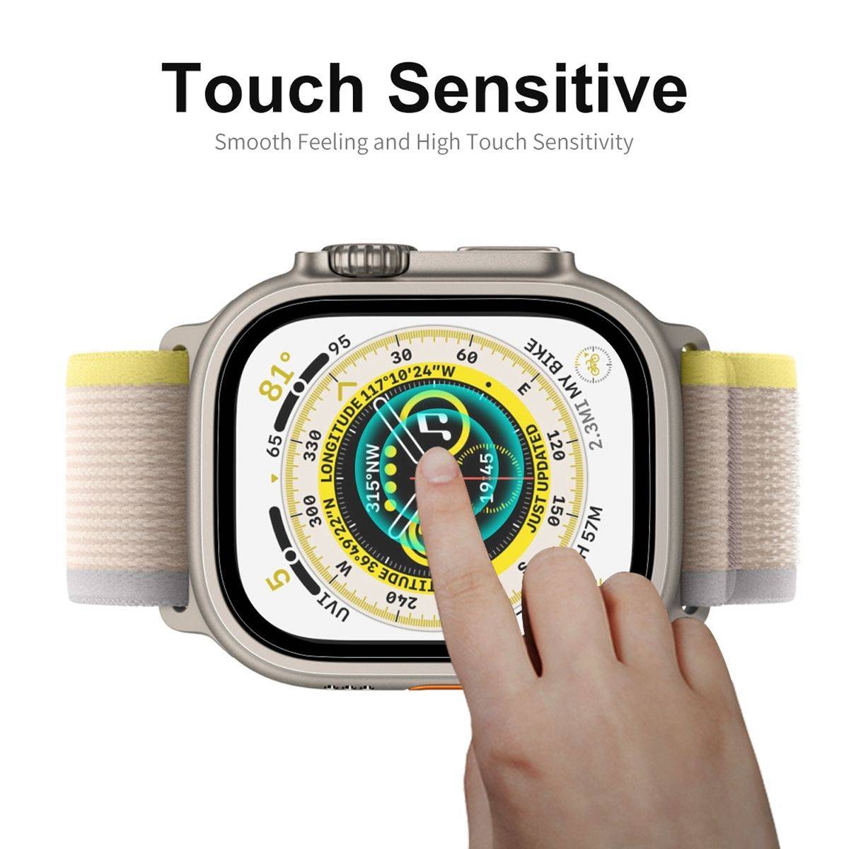 Für Apple Watch Ultra 1 + 2 49mm 3D 0,3mm H9 Hart Glas Transparent