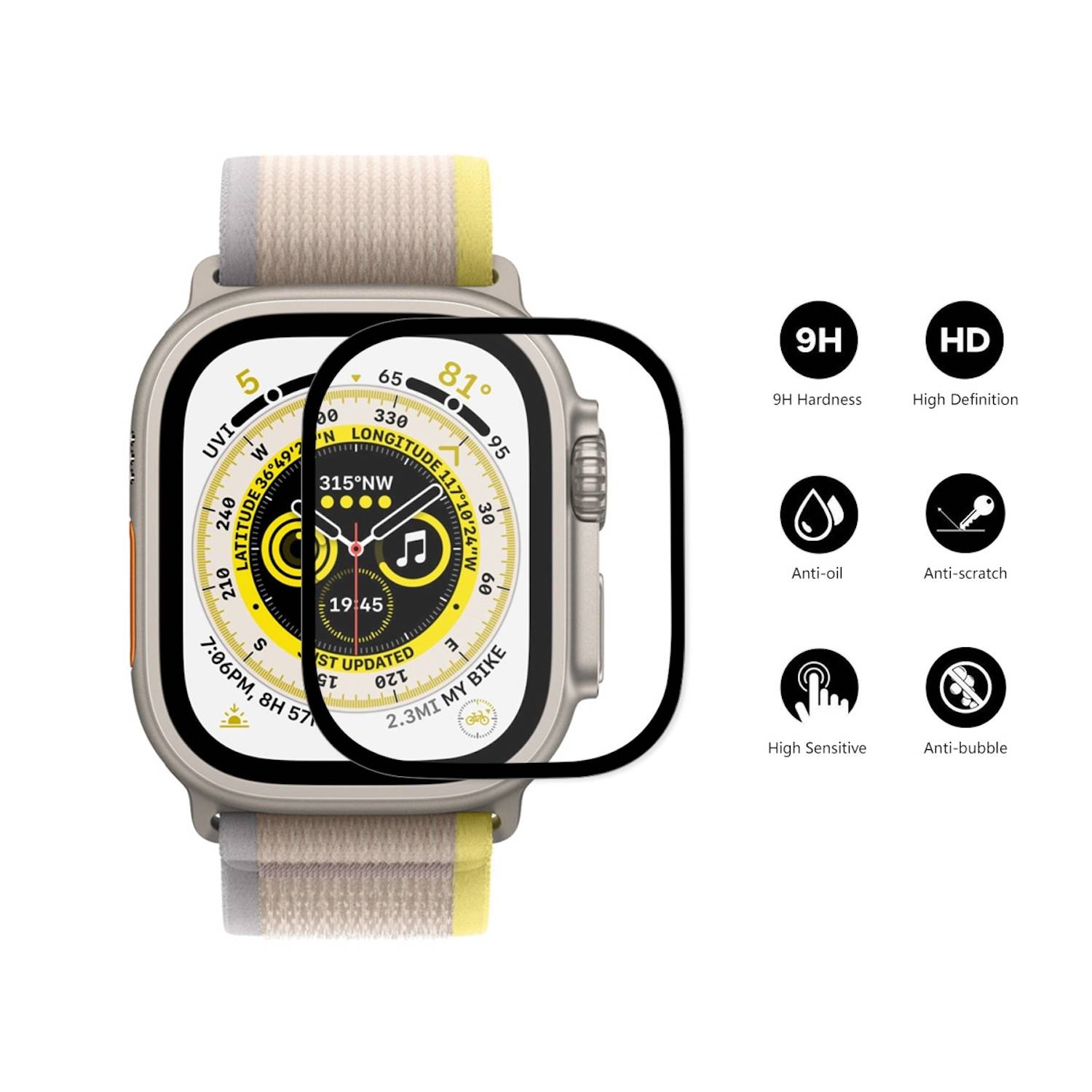 Smartwatch Schutzglas für Apple Watch Ultra 4 / 3 / 2 / 1 49mm Plexiglas Display