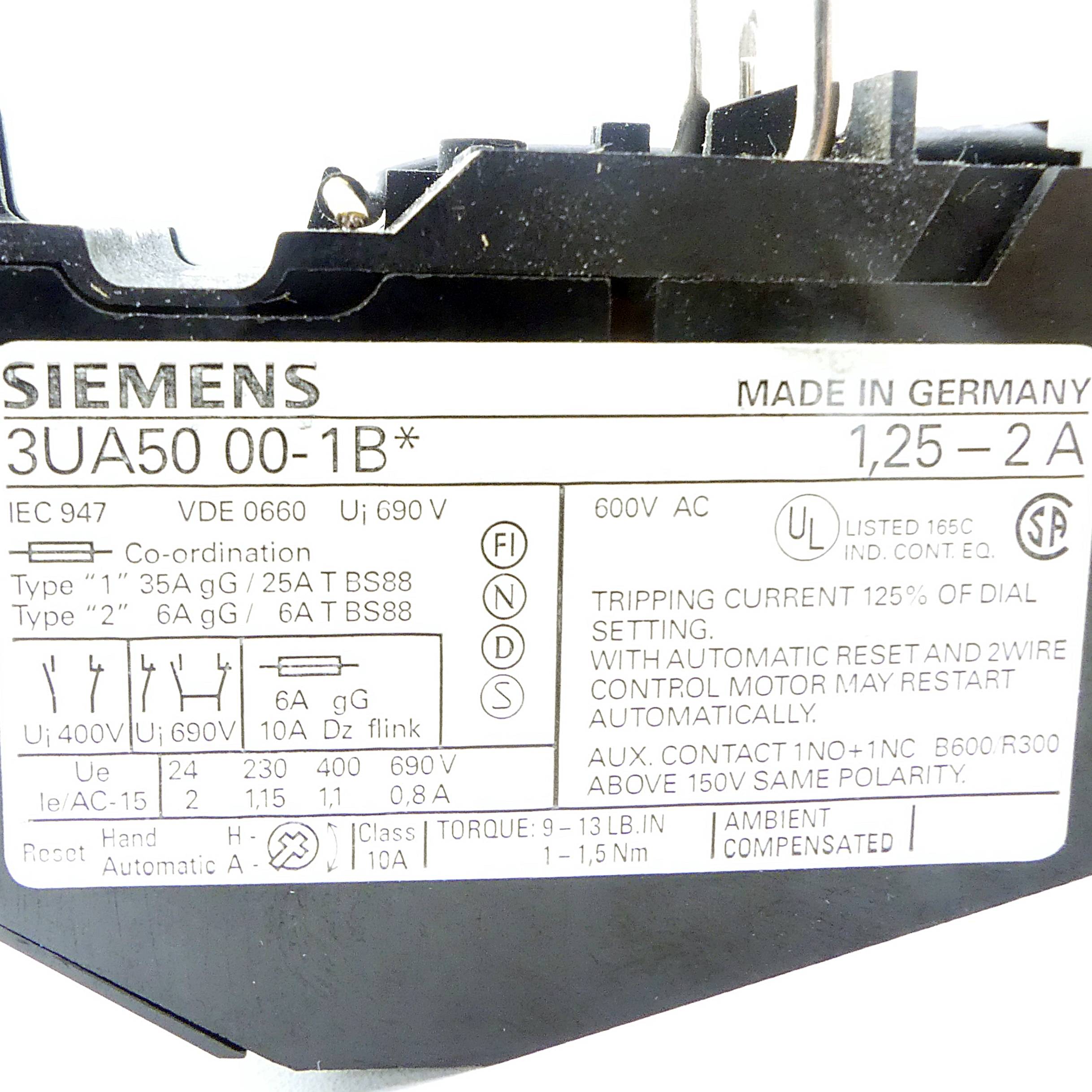 Siemens Überlastrelais (3UA5000-1B)