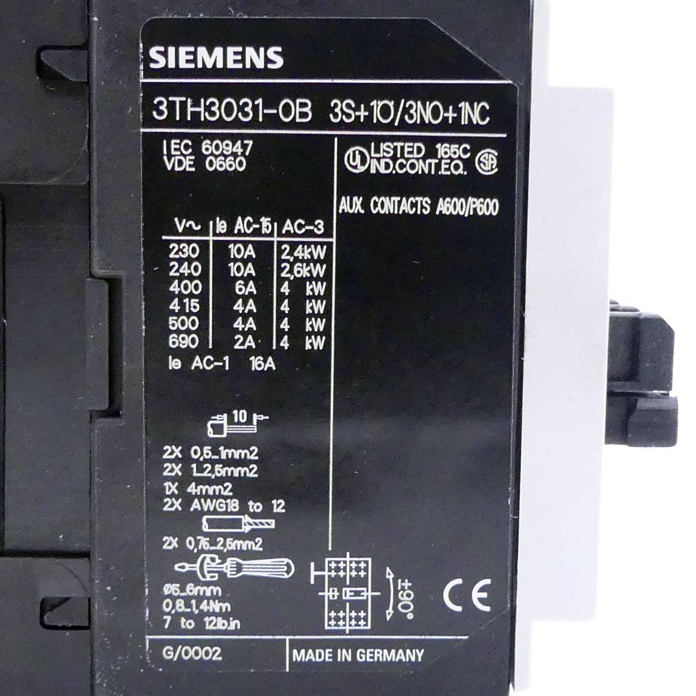 Siemens Schütz (3TH3031-0BB4)