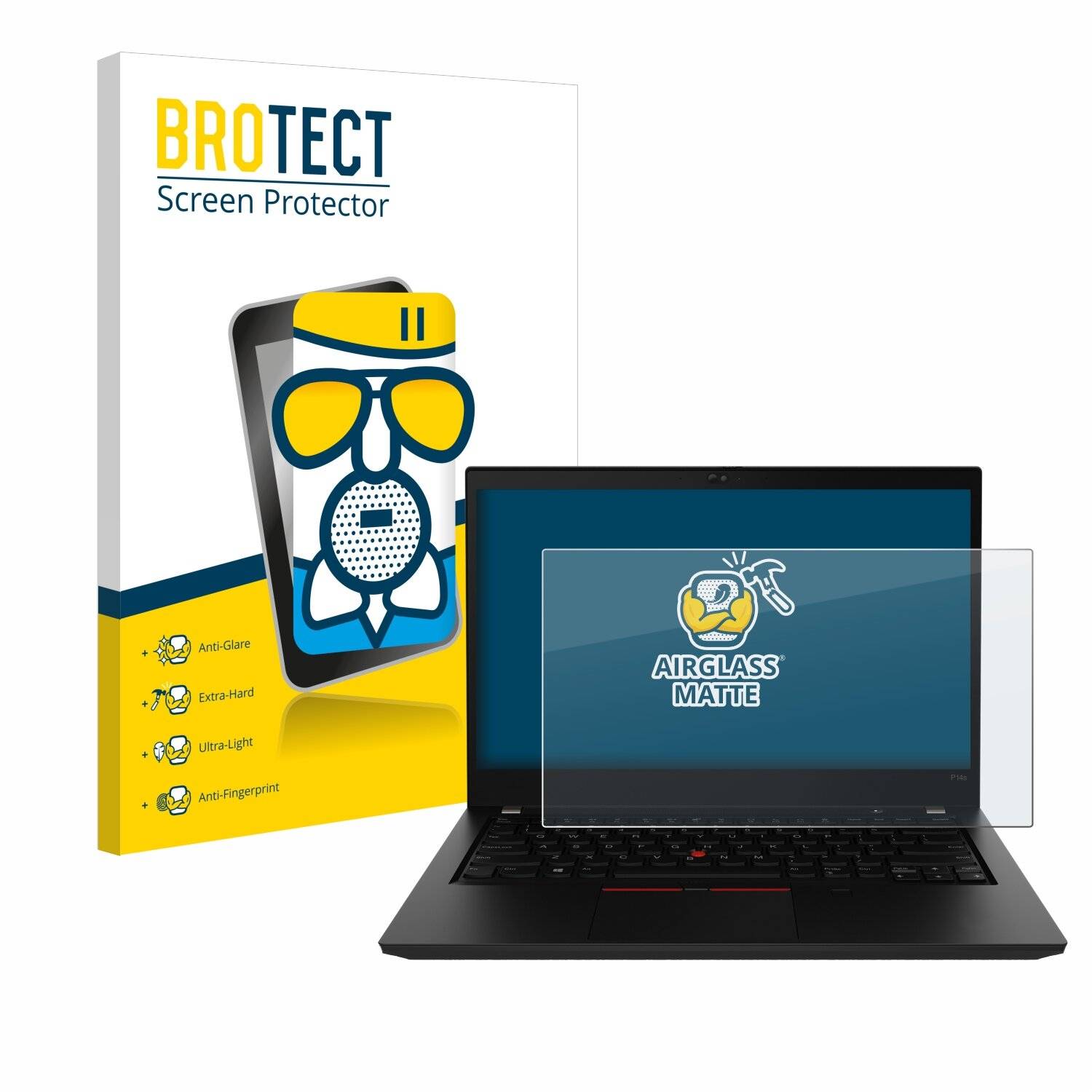 BROTECT AirGlass Matt Glas Panzer Folie für Lenovo ThinkPad P14s Gen