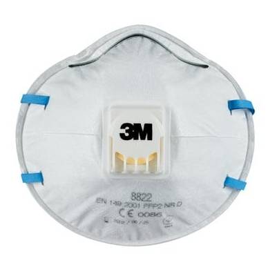 3M Maske für Hand- und Maschinenschleifen 8822 - FFP2 - Halbmasken-Atemgerät - Luftreinigendes Atemgerät - FFP2 - Konstruktion - Gas & oil - Indust