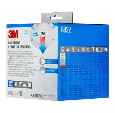 3M Maske für Hand- und Maschinenschleifen 8822 - FFP2 - Halbmasken-Atemgerät - Luftreinigendes Atemgerät - FFP2 - Konstruktion - Gas & oil - Indust