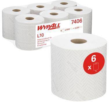 WYPALL Wischtuch L10 RollControl 7406 18,3x38cm ws 6 St./Pack.