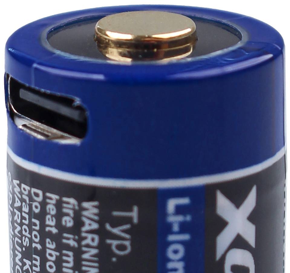 5x XCell 16340 Pro Li-Ion Akku 3,6V 850mAh USB-C – CR123A-Format