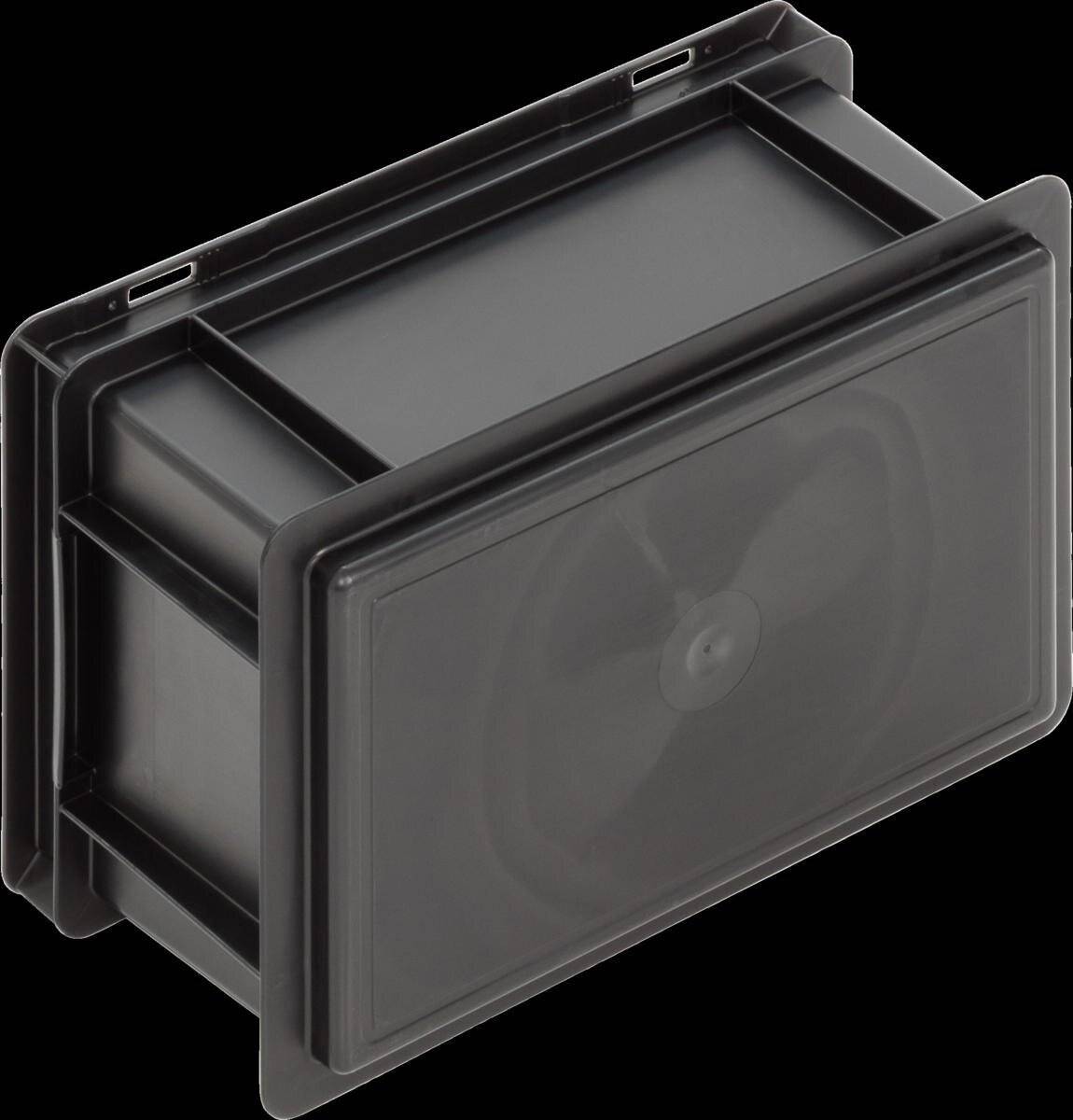 ESD Behälter New Box NB MC, Muschelgriffe, schwarz, 300 x 200 x 147 mm