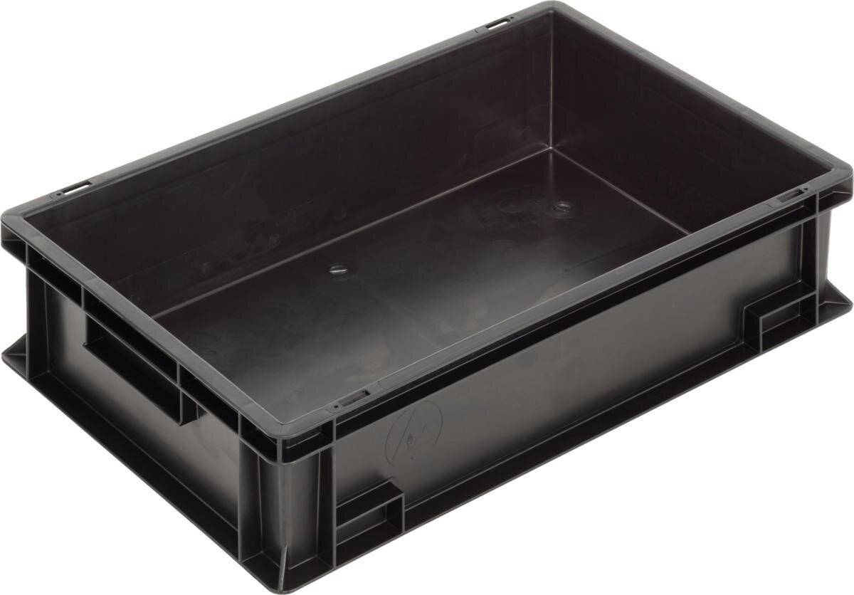 ESD Behälter New Box NB MC, Griffleisten, schwarz, 600 x 400 x 150 mm