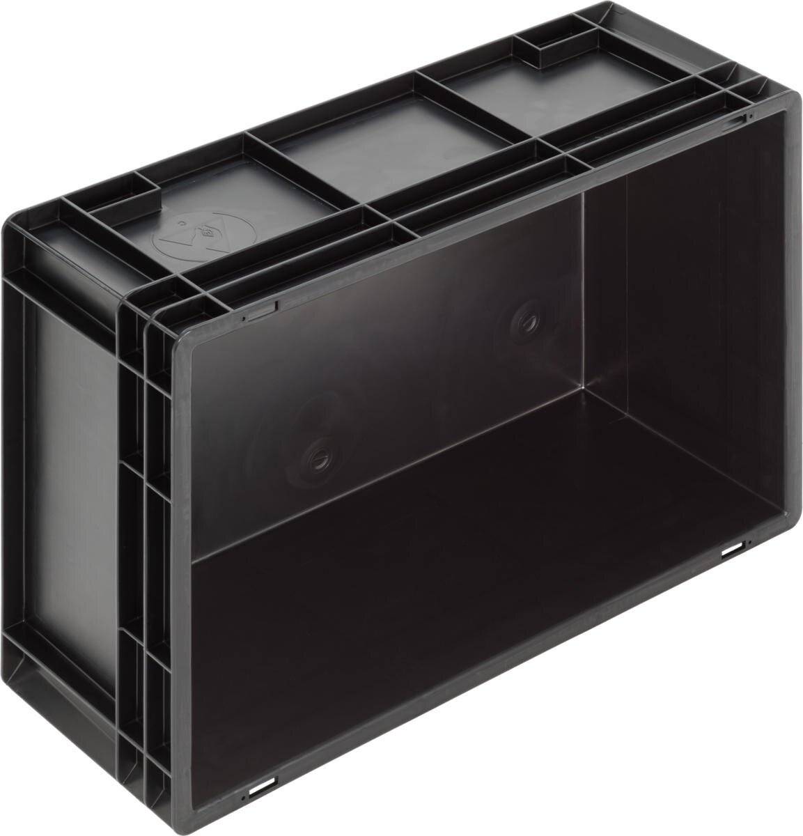 ESD Behälter New Box NB MC, Griffleisten, schwarz, 600 x 400 x 236 mm