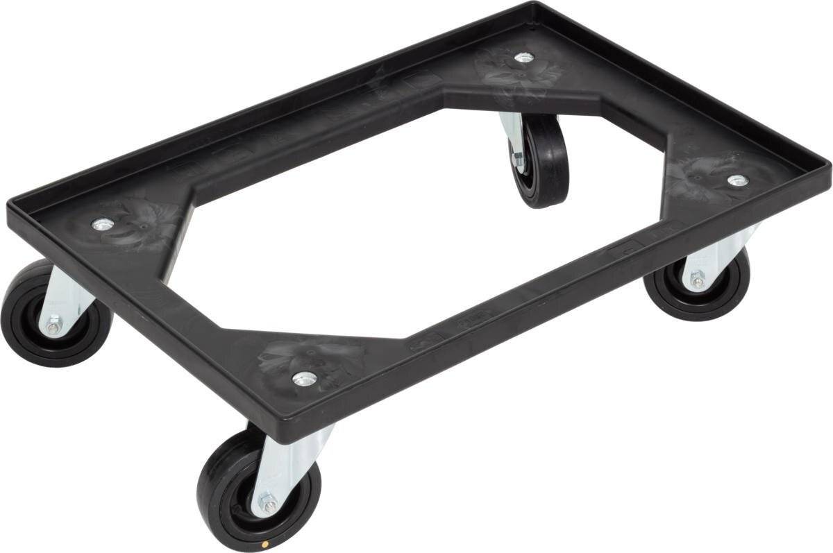 ESD-Transportroller, 620x420x170mm, mit Kunststoffrollen, offen, schwarz
