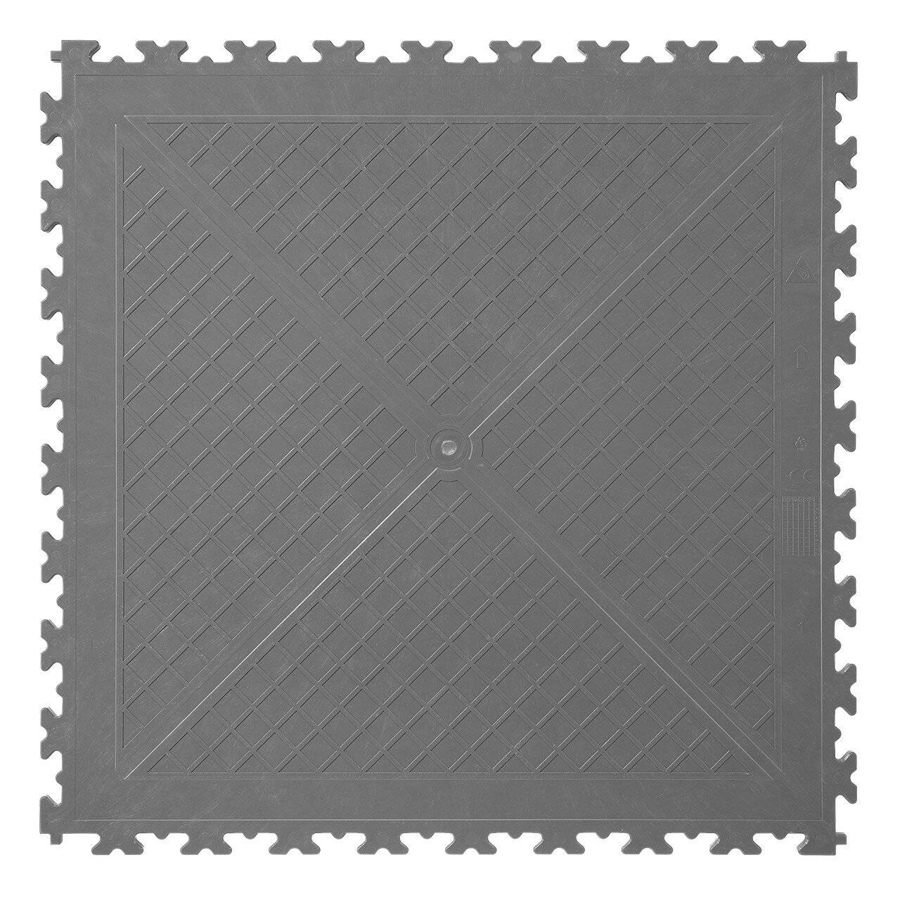 PVC Fliese X-LOG, grau, glatt, 500x500x7 mm, 4 Stück