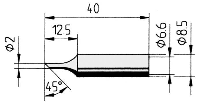 Lötspitze gerade, angeschrägt, 2,0 mm, 10er Pack