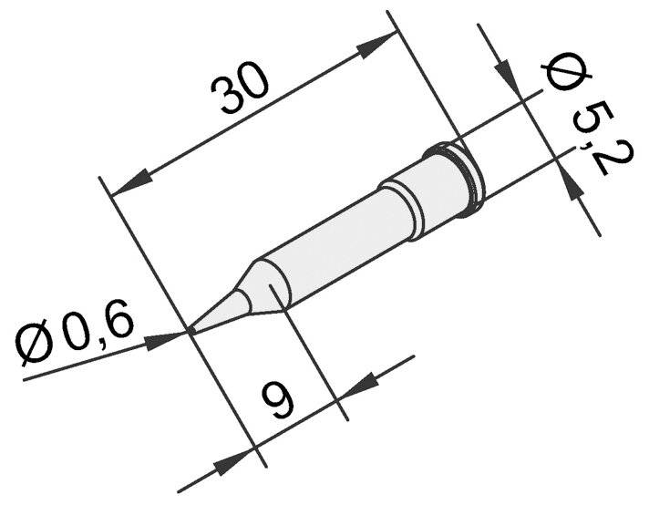 Lötspitze für i-Tool, gerade, bleistiftspitz, 0,6 mm, 10er Pack