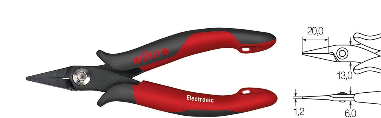 Spitzzange Electronic schmaler, kurzer Kopf gerade Form (26801) 150 mm