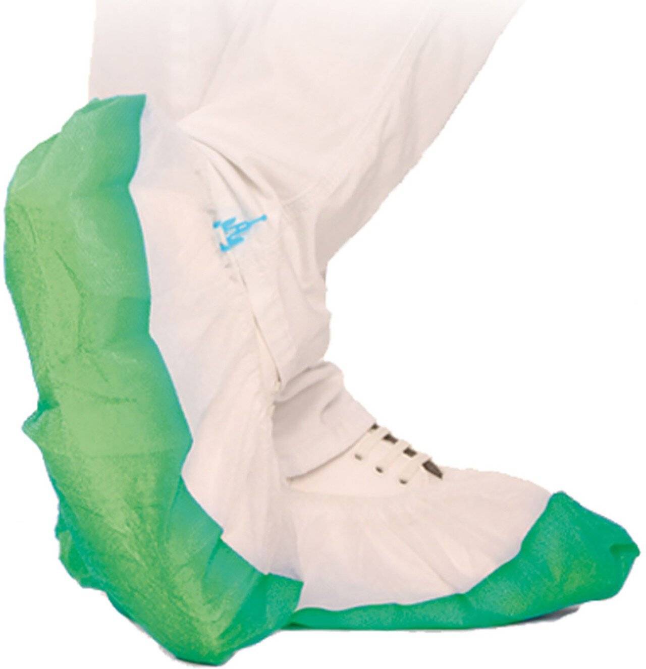 Hygostar Überschuh mit CPE Laufsohle, weiß/grün 70 Stück/Pack, 44cm, für HYGOMAT