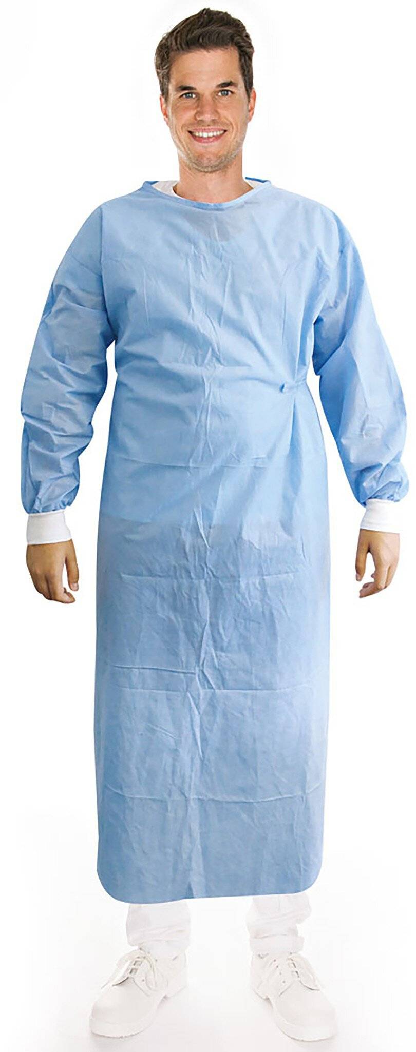 Hygostar OP-Kittel SMS, blau, steril, 130 x 155 cm, mit EO sterilisiert, Größe XL