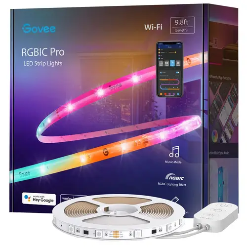 GOVEE LED-Strip, Wi-Fi, RGBIC, EEK: G, smart, dimmbar, 3 m GOVEE LED-Strip, Wi-Fi, RGBIC, EEK: G, smart, dimmbar, 3 m