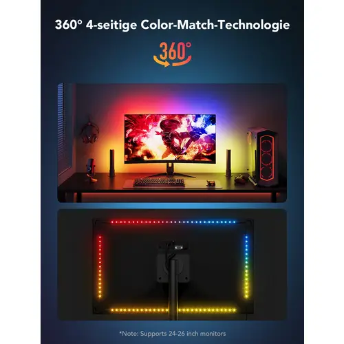 GOVEE LED-Leuchten-Kit für 27...34" PC Monitore, EEK: G, Wi-Fi, Bluetooth GOVEE LED-Leuchten-Kit für 27...34" PC Monitore, EEK: G, Wi-Fi, Bluetooth