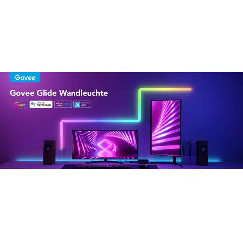 GOVEE LED-Wandleuchte Glide Wall Light (4+1), EEK: G, smart, RGB, dimmbar, weiß GOVEE LED-Wandleuchte Glide Wall Light (4+1), EEK: G, smart, RGB, dimmbar, weiß