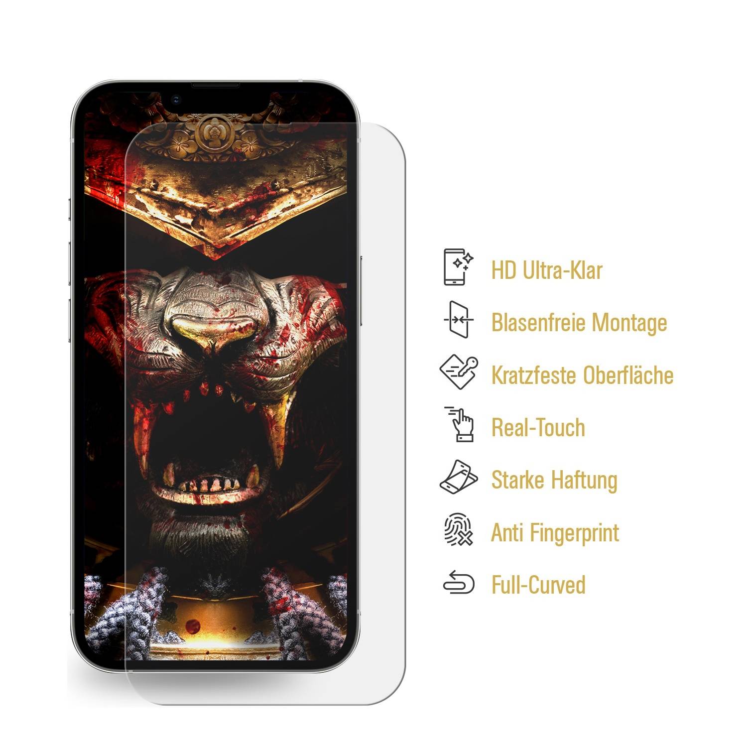 6x 9H Nano-Glass für iPhone 15 Pro 3D KLAR Anti-Shock Anti-Bruch Anti-Stoß Anti-Schmutz Panzernanoglas Displayschutz Schutzfolie Panzerfolie Panzerg