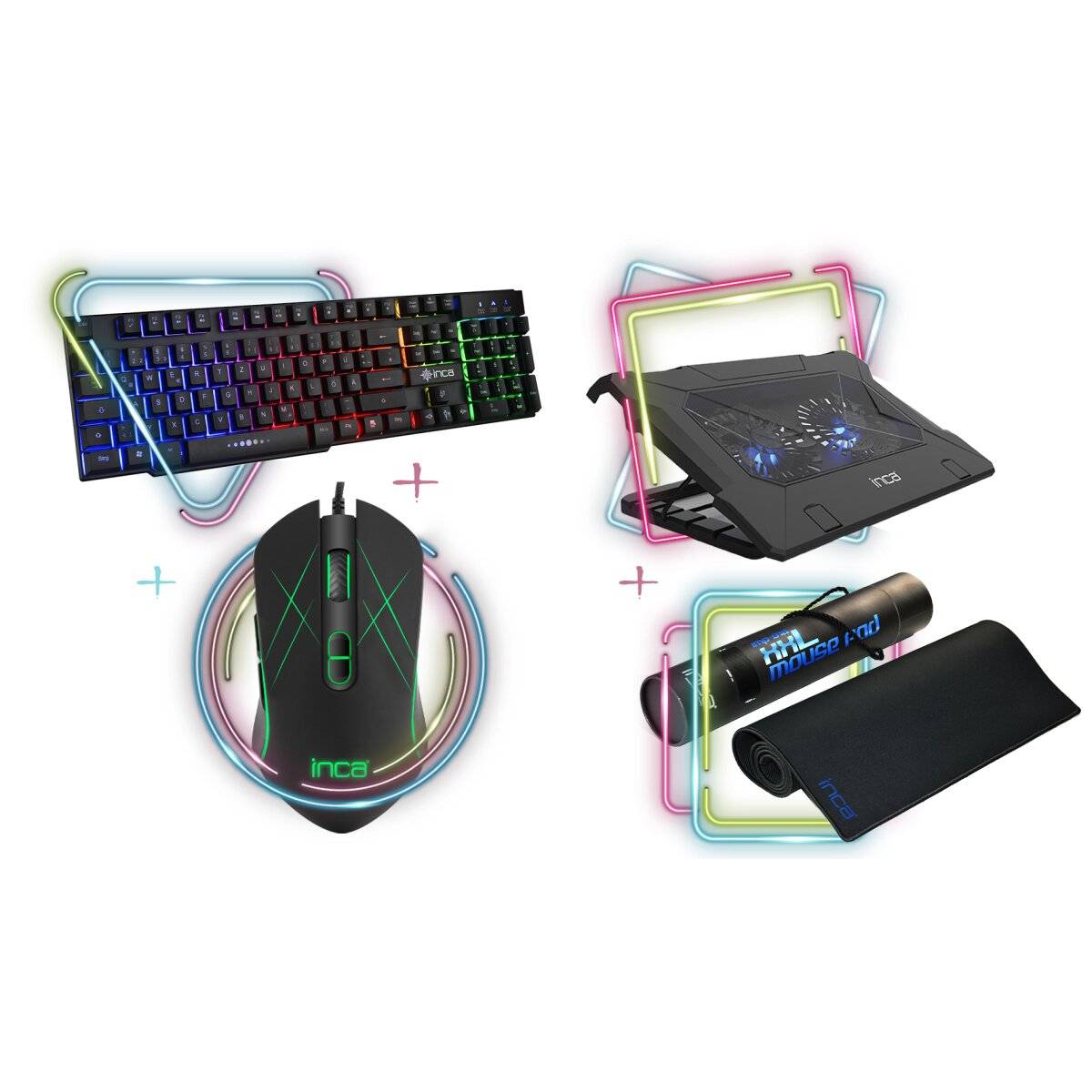 Gaming Komplet-Set Beginner Gaming Tastatur Mauspad Gaming Maus & Kühler