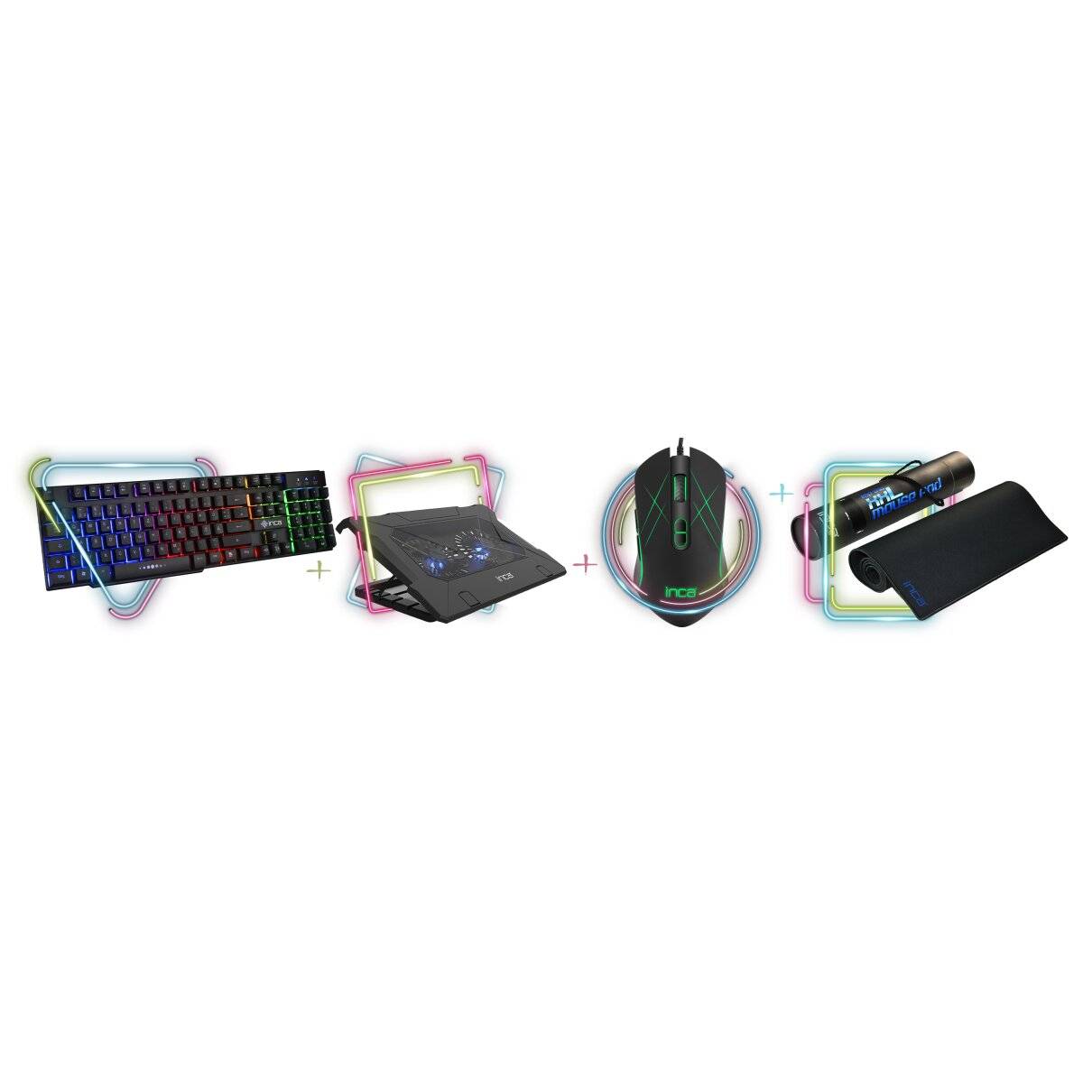 Gaming Komplet-Set Beginner Gaming Tastatur Mauspad Gaming Maus & Kühler