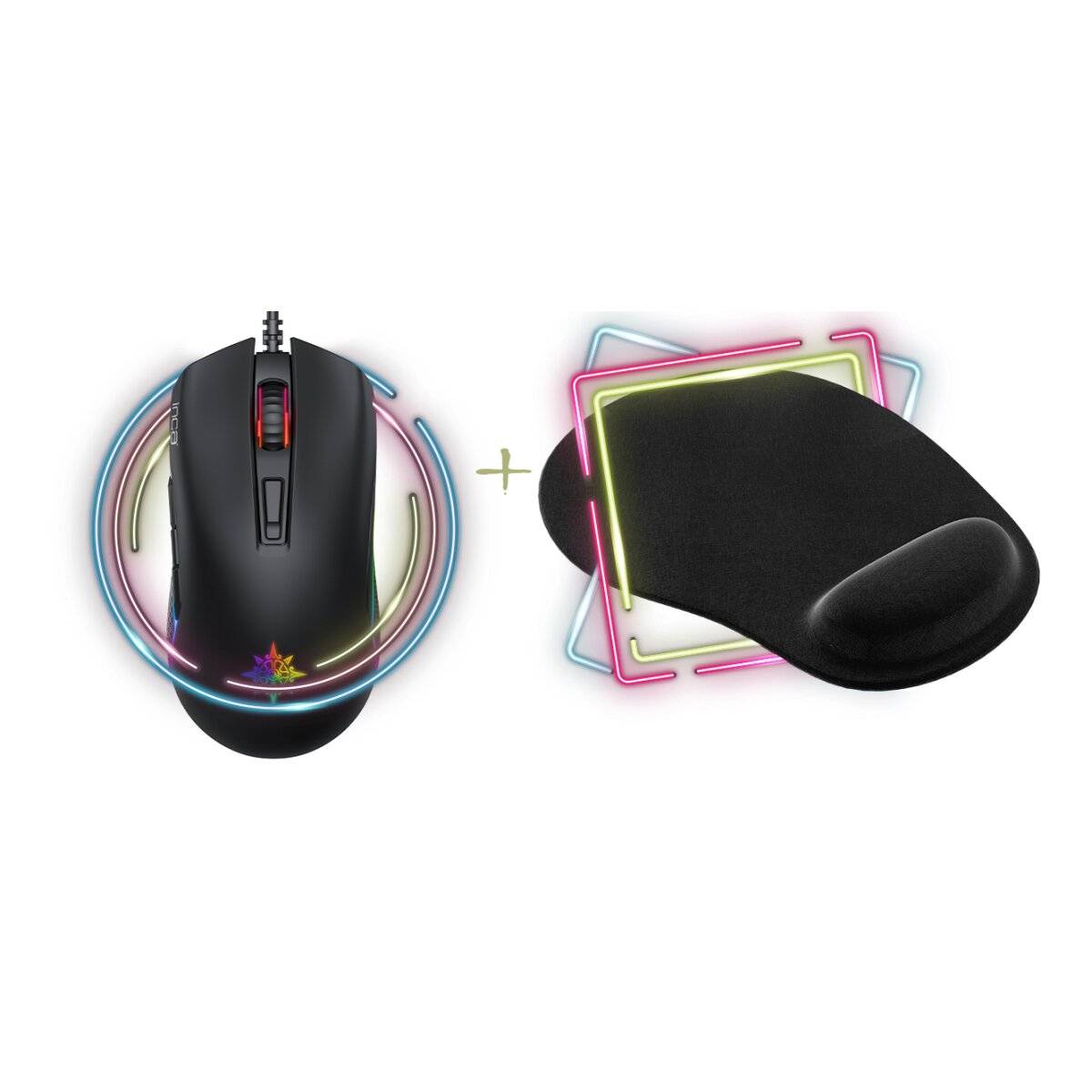 2in1 RGB Gaming Maus 1200 Dpi & Flexible Mauspad 3mm