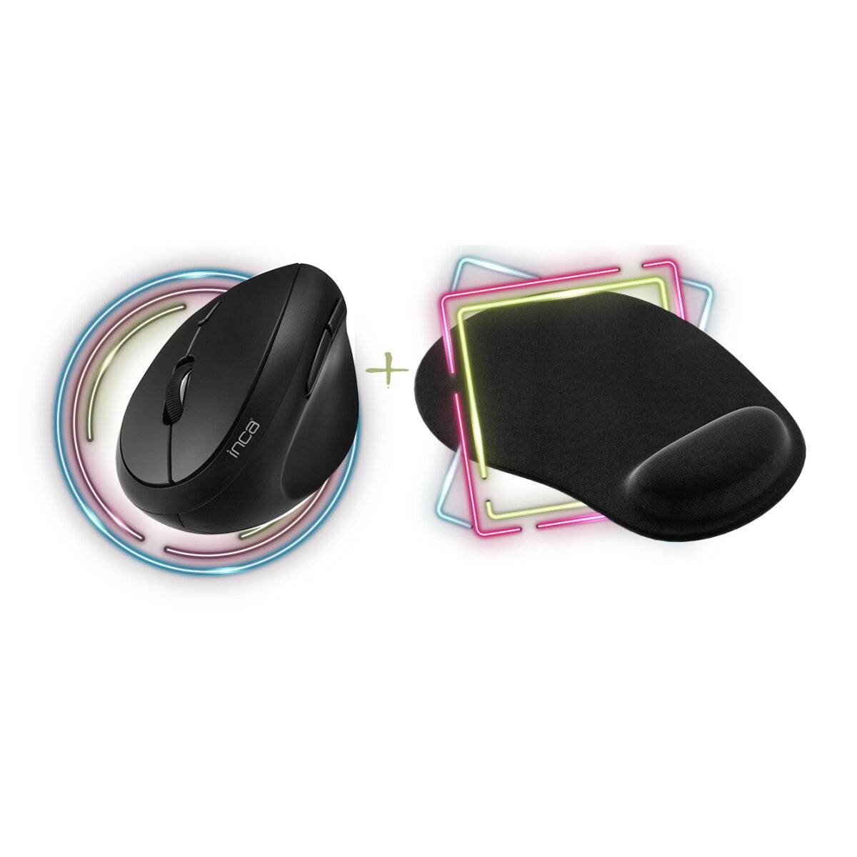 2in1 Set Wireless 1600 DPI Funk Maus & Mauspad 3mm