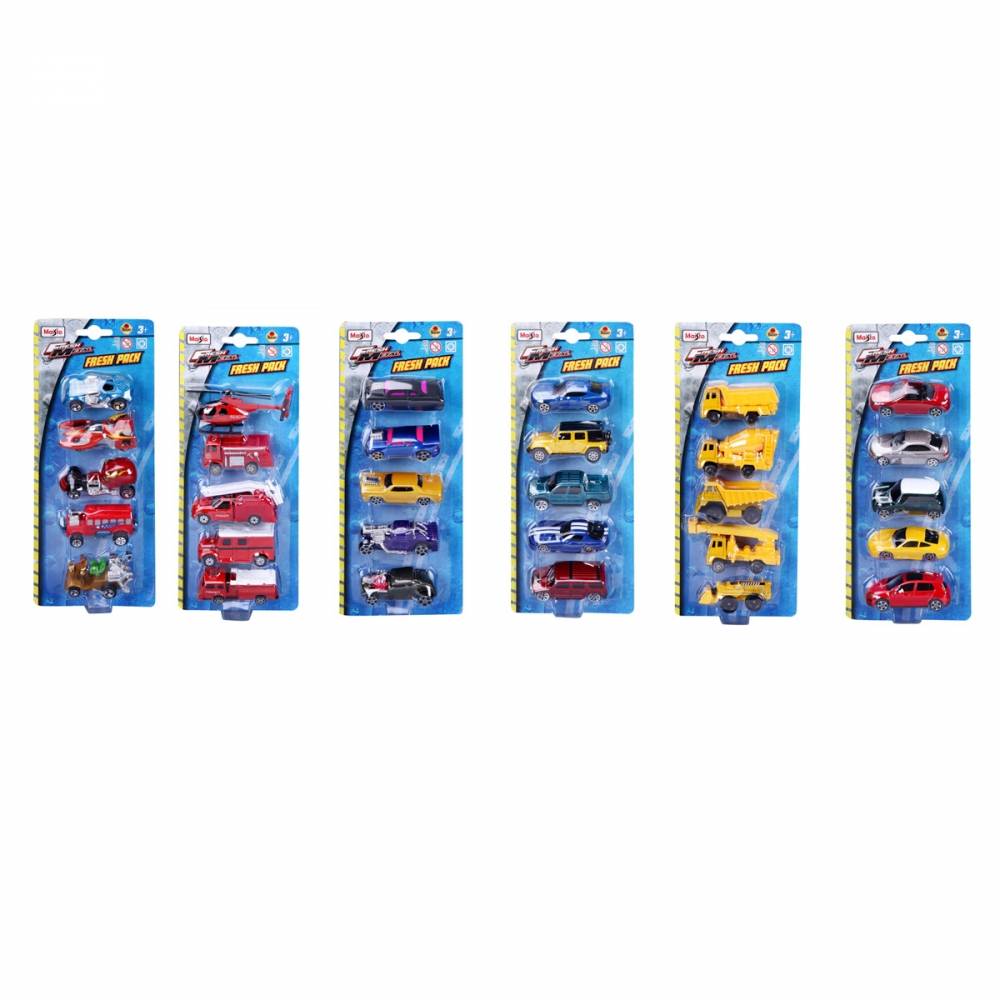 Maisto Toys - Fresh Metal 5-er Set Modellautos, 7,5cm (6-fach sortiert) - Modellauto