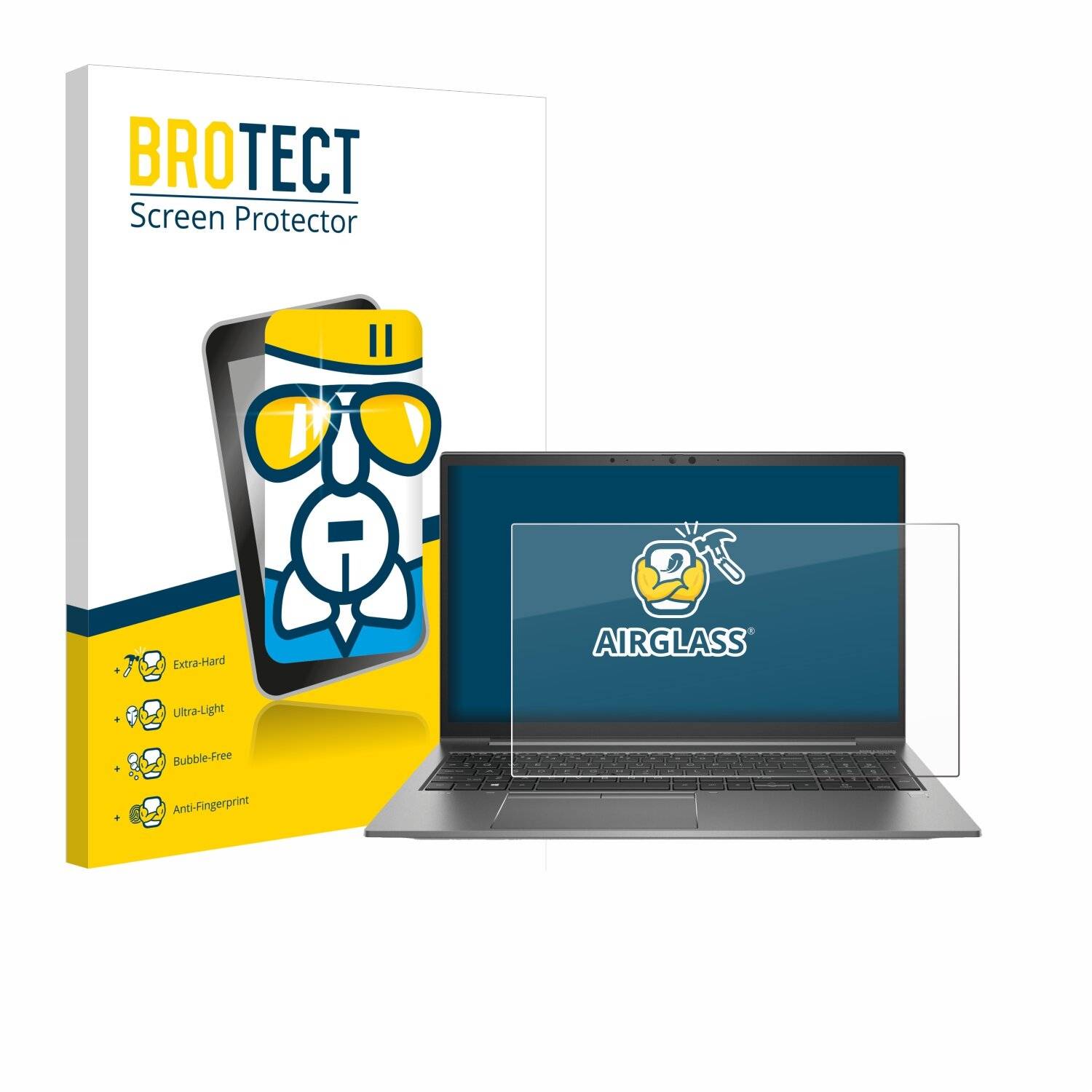 BROTECT AirGlass Glas Panzer-Folie für HP Zbook Fury 15 G7 Non-Touch -