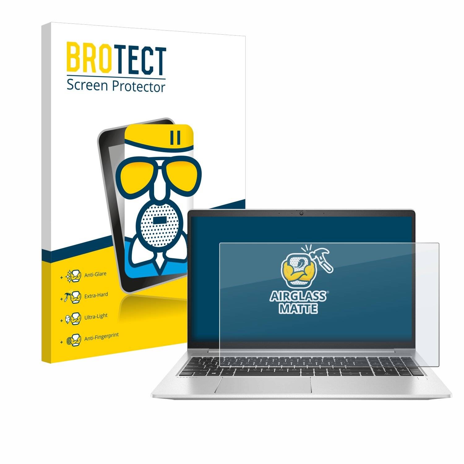 BROTECT AirGlass Matt Glas Panzer Folie für HP ProBook 450