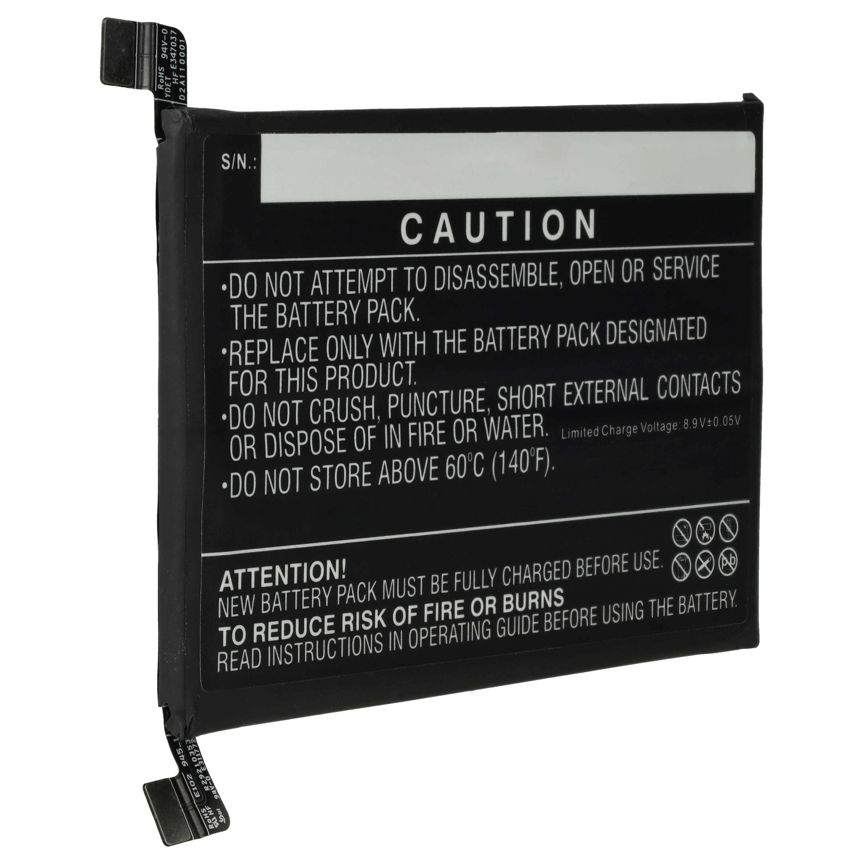 vhbw Akku Ersatz für OnePlus BLP945 für Handy Smartphone Telefon (2350 mAh, 7,74 V, Li-Polymer)
