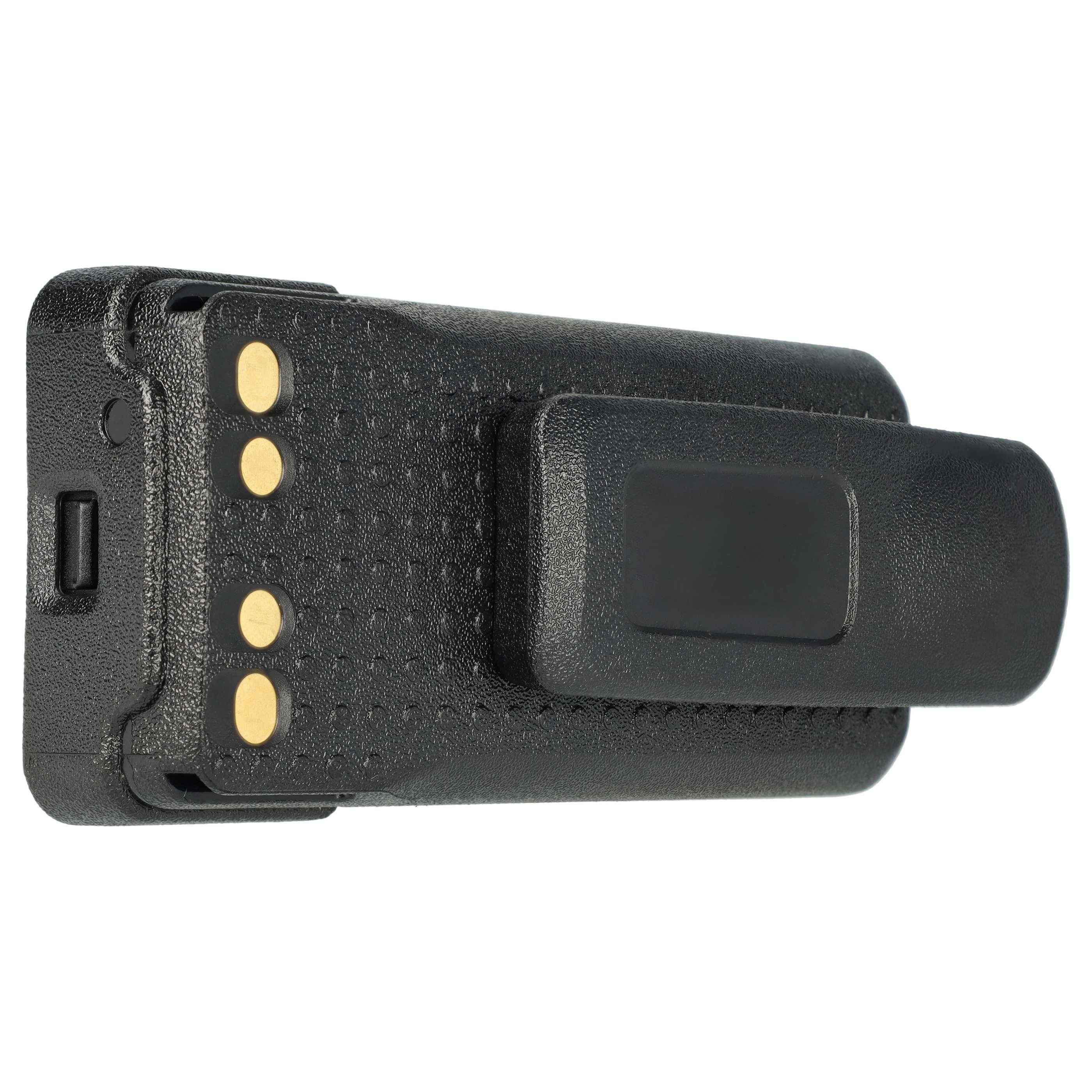 vhbw Akku kompatibel mit Motorola XiR P8668 Funkgerät, Walkie Talkie (2600mAh, 7,4V, Li-Ion) + Gürtelclip