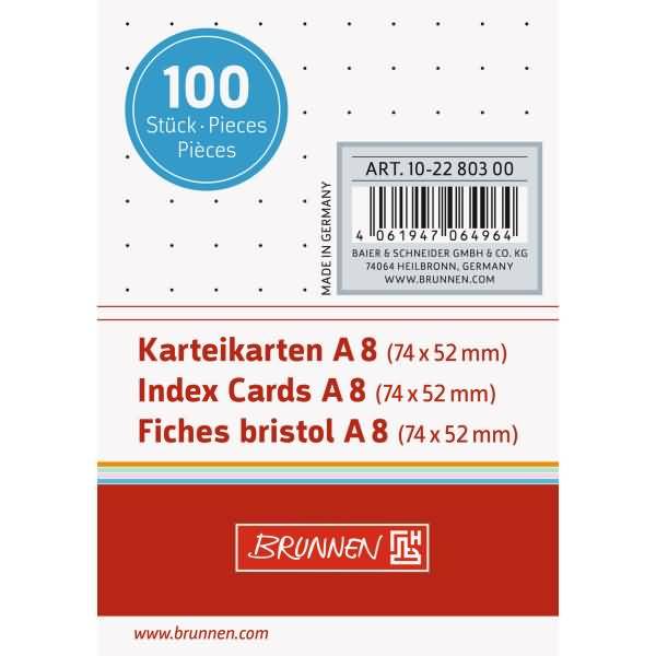 Karteikarten A8 punktiert weiß VE=100 Stück