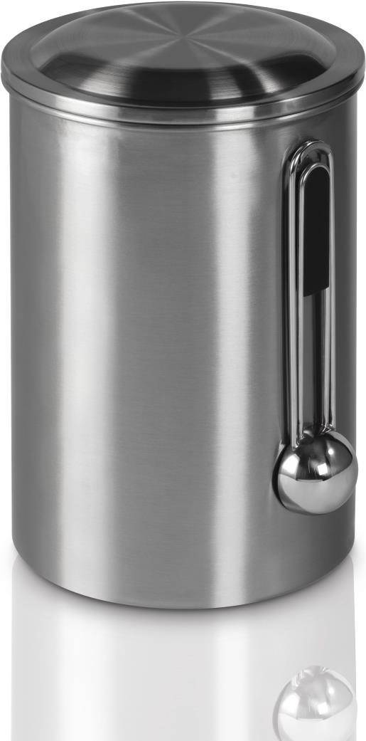 XAVAX Edelstahldose für 1 kg Kaffeebohnen mit Löffel Silber