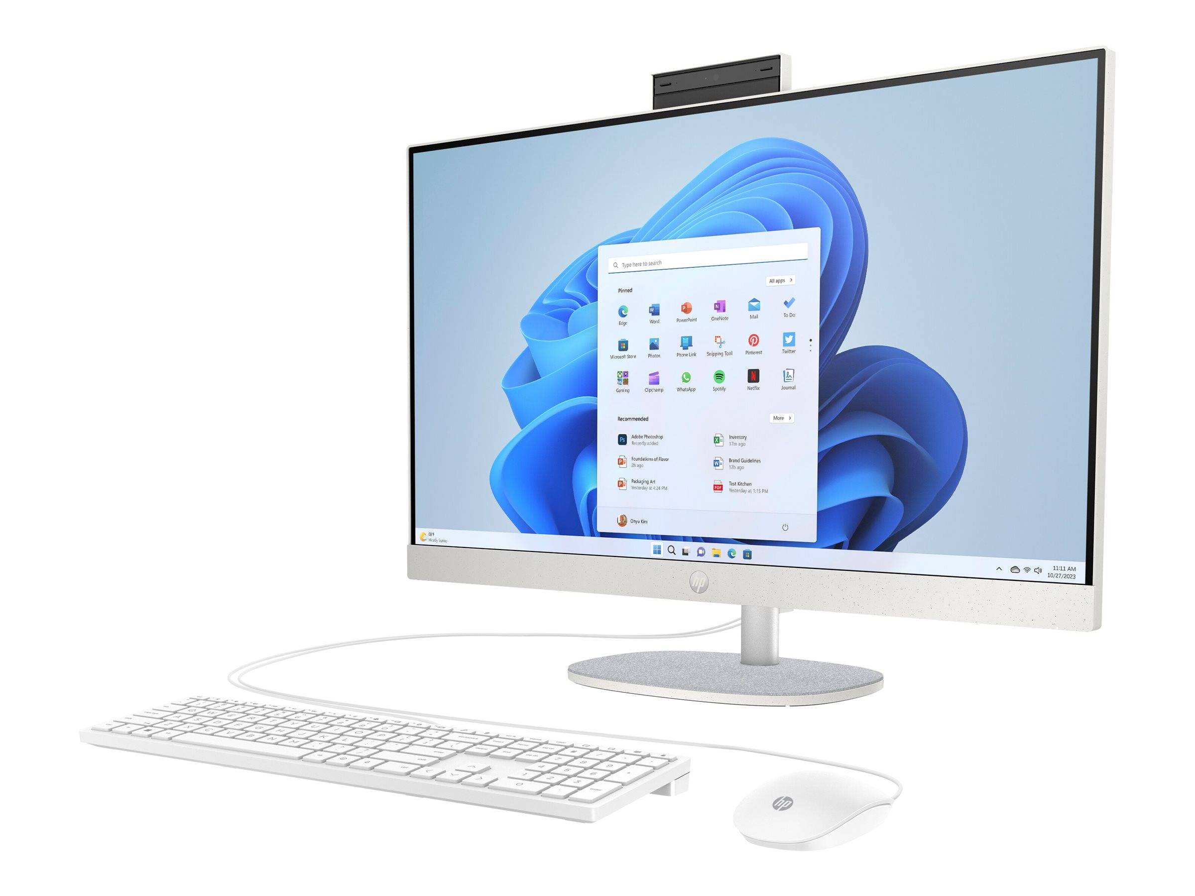 HP 27-cr0007ng - All-in-One (Komplettlösung) - Ryzen 5 7520U / 2.8 GHz - RAM 16 GB - SSD 512 GB - NVMe - Radeon Graphics