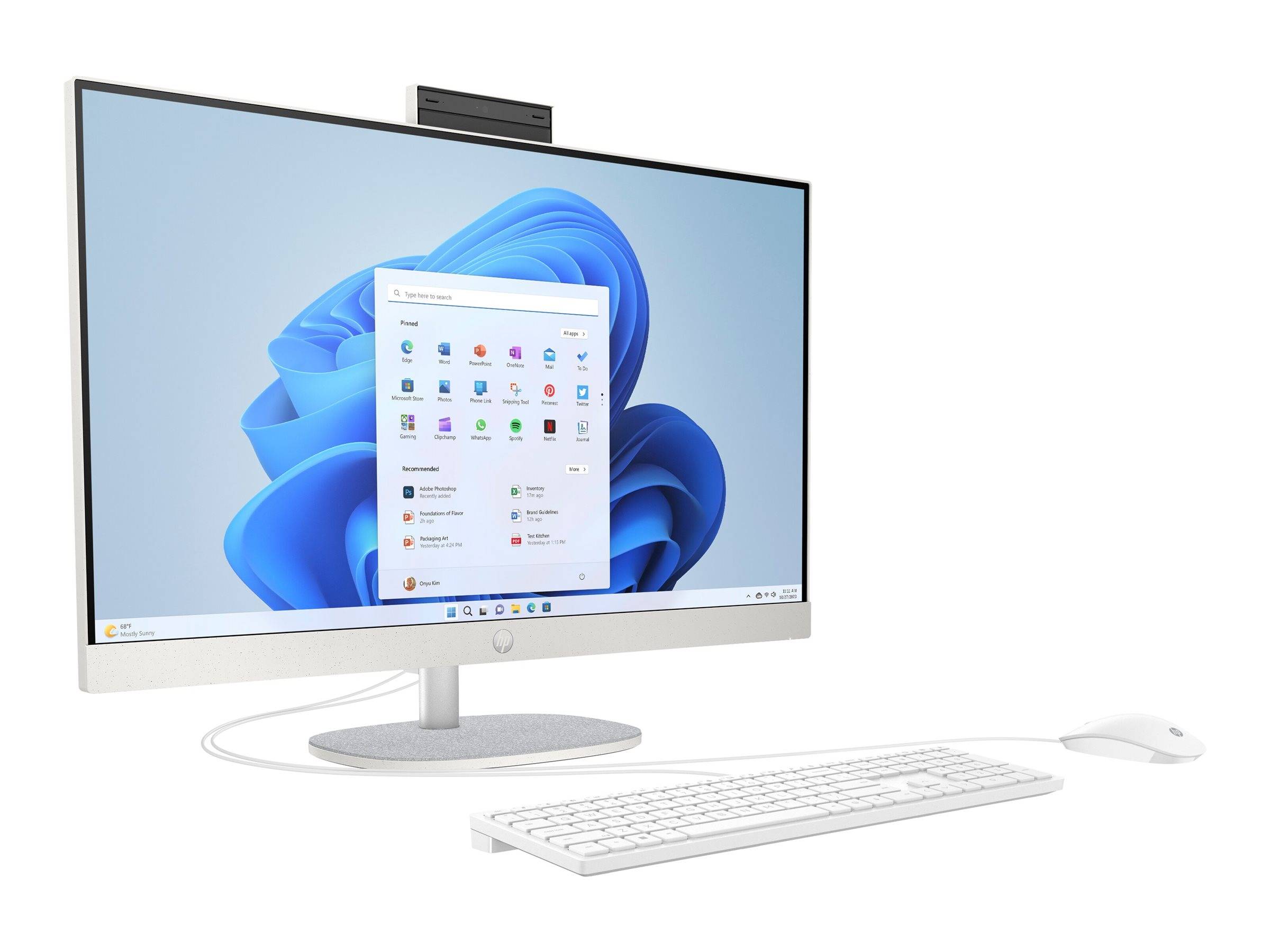 HP 27-cr0007ng - All-in-One (Komplettlösung) - Ryzen 5 7520U / 2.8 GHz - RAM 16 GB - SSD 512 GB - NVMe - Radeon Graphics