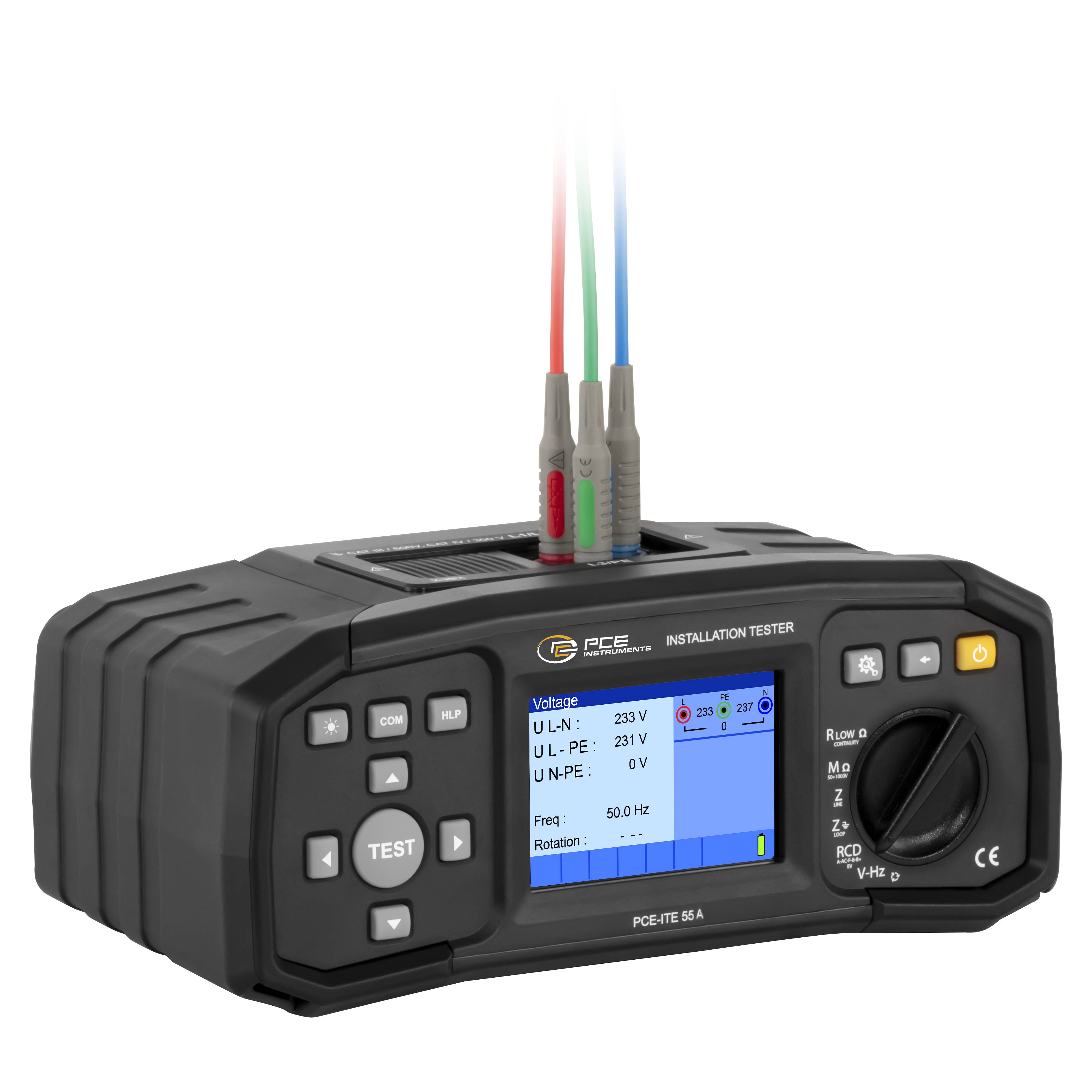 PCE Instruments Installationstester PCE-ITE 55A nach EN 61557 |DIN VDE0100 |Isolationswiderstand |Durchgangsprüfung uvm.