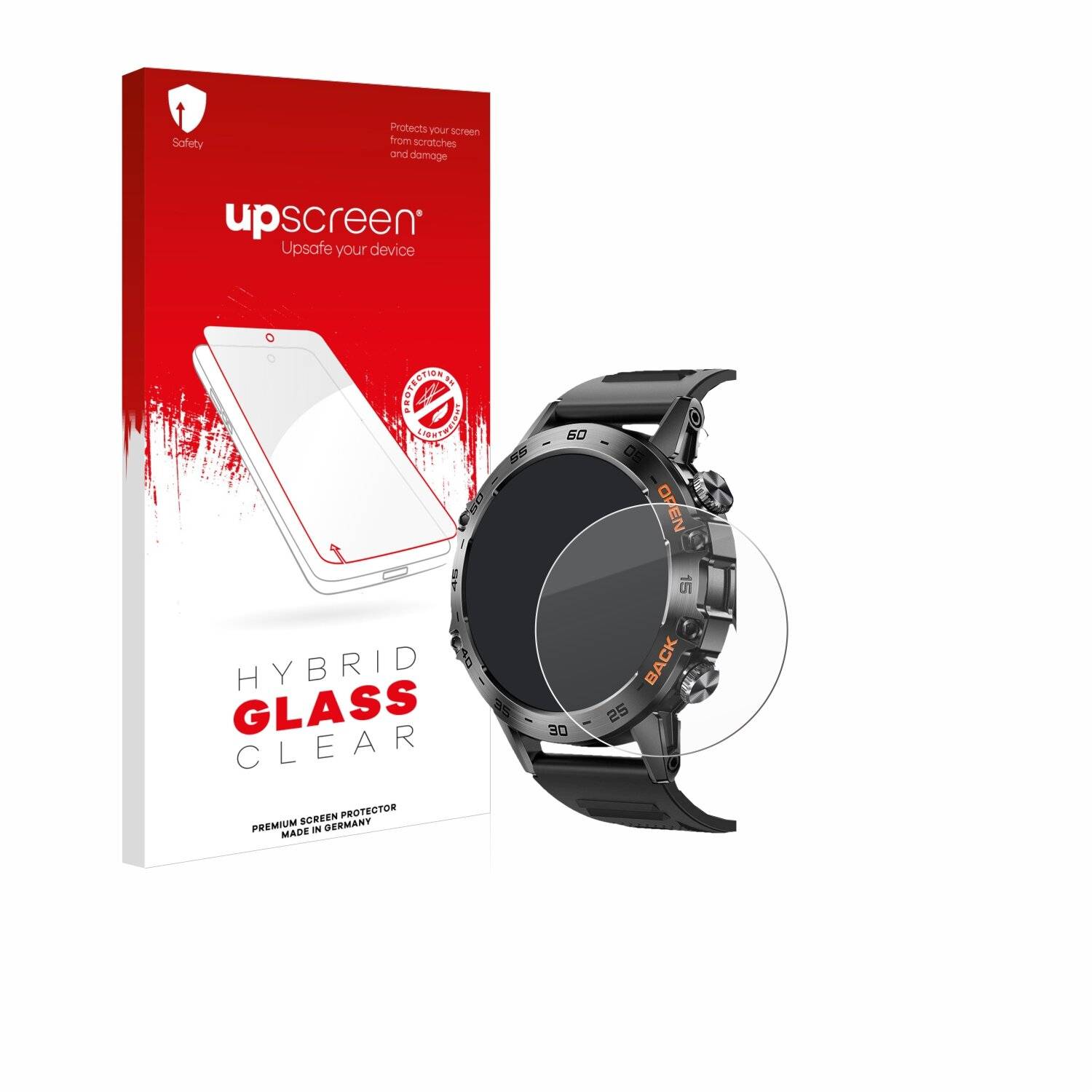 upscreen Hybrid Glas Panzer-Folie für Lemfo Smartwatch