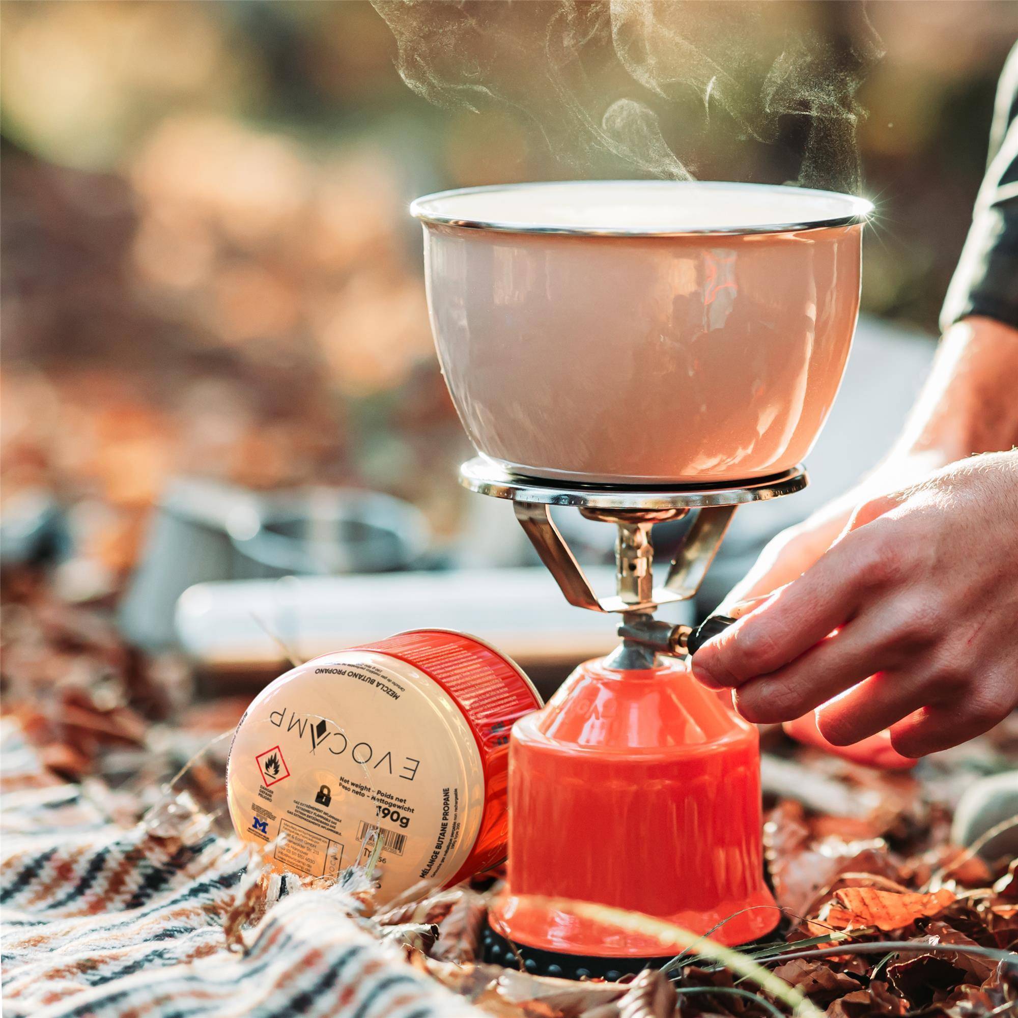 EVOCAMP 8x Propan Butan Gaskartusche 190g Stechgaskartusche für Campingkocher Gasbrenner mit Sicherheitsventil Typ 200 EN 417