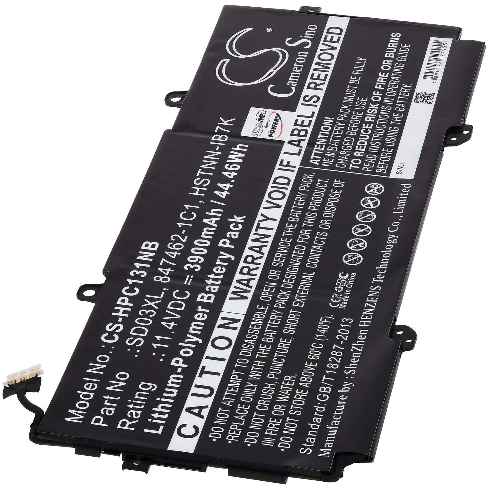 Powery Akku für Laptop HP Chromebook 13 G1(W0T01UT), 11,4V, Li-Polymer